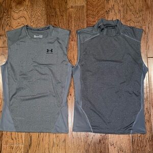 Lot of 2 Under Armor Compression Sleeveless Tops size XL Tank Tops